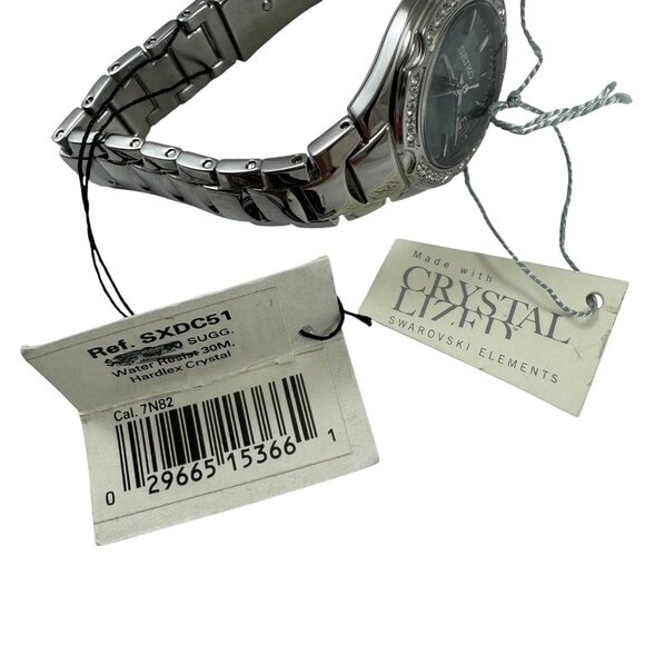 Seiko Womens Swarovski Crystal Sporty Light Blue Dress Watch SXDC51 Quartz - Picture 11 of 12